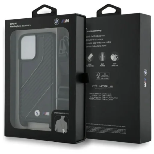  Apple iPhone 16 Plus Fekete BMW M Edition Carbon Stripe & Strap tok - 7