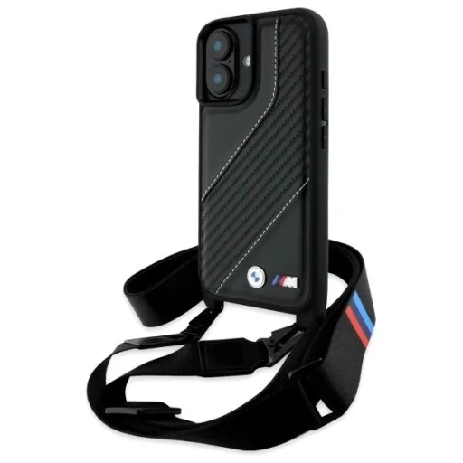  Apple iPhone 16 Plus Fekete BMW M Edition Carbon Stripe & Strap tok - 1