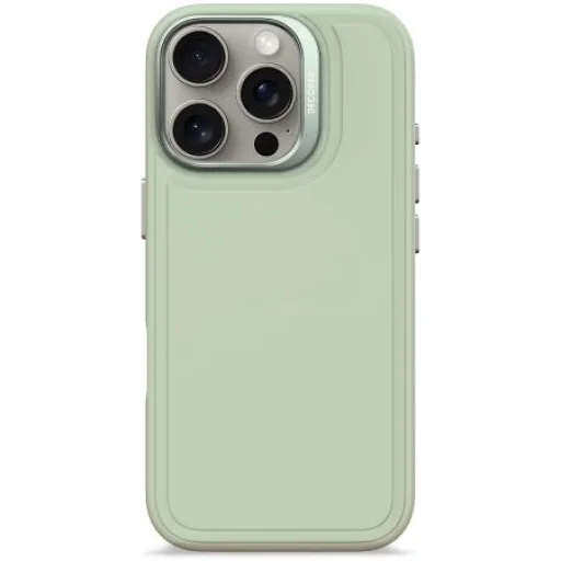 Decoded AntiMicrobial Silicone Stacks hátlap tok MagSafe funkcióval iPhone 16 Pro-hoz - Zöld - 1