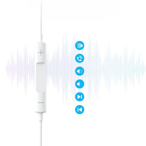 Choetech OC-A011 USB-C Fülbe helyezhető fejhallgató 1,2m - Fehér tok - 4