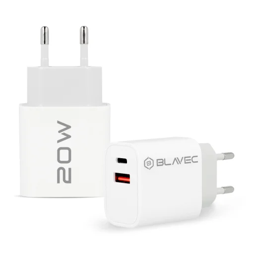 Blavec fali töltő BC2 - USB + Type C - QC 3.0 PD 20W Type C - Type C kábellel (TCBC2-UCW20+CC) fehér - 2
