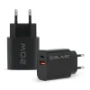 Blavec fali töltő BC2 - USB + Type C - QC 3.0 PD 20W Type C - Type C kábel (TCBC2-UCB20+CC) fekete thumbnail