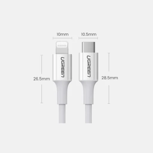 Ugreen US171 Lightning - USB-C MFi PD kábel 20W 480Mb/s 1m - fehér - 14