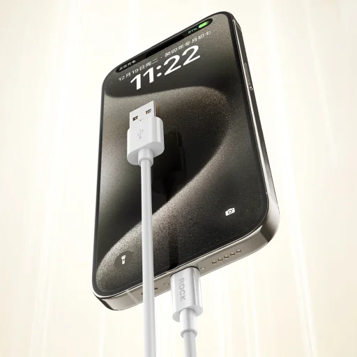 Rock Cable P8 Basic Series - USB- Type C - PD 27W 2A 1 méter fehér - 4