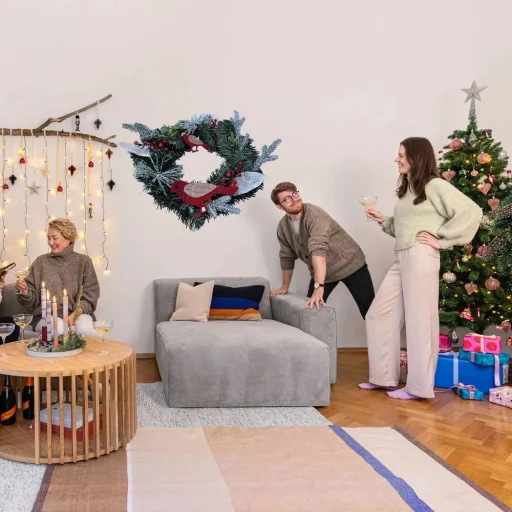 Karácsonyi koszorú dekoráció 30 cm RC-K-512 zöld - 5