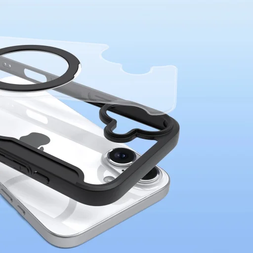 Dux Ducis Skin X Pro iPhone 16 tok MagSafe kompatibilitással, flippel és állvánnyal - Fekete tok - 14