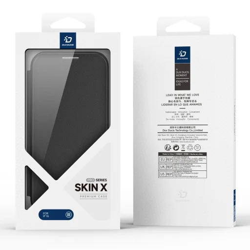 Dux Ducis Skin X Pro iPhone 16 tok MagSafe kompatibilitással, flippel és állvánnyal - Fekete tok - 4