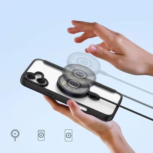 Dux Ducis Skin X Pro iPhone 16 tok MagSafe kompatibilitással, flippel és állvánnyal - Fekete tok - 5