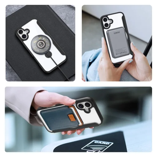 Dux Ducis Skin X Pro iPhone 16 tok MagSafe kompatibilitással, flippel és állvánnyal - Fekete tok - 7