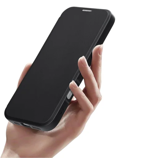 Dux Ducis Skin X Pro iPhone 16 tok MagSafe kompatibilitással, flippel és állvánnyal - Fekete tok - 9