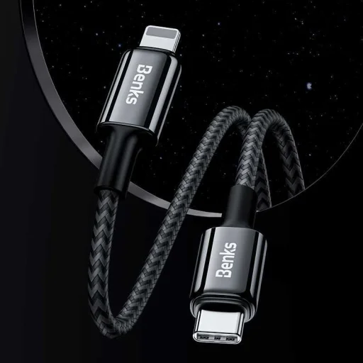 Benks Cable D43 - Type C - Lightning - PD 27W 3A 1,2 méter fekete - 2