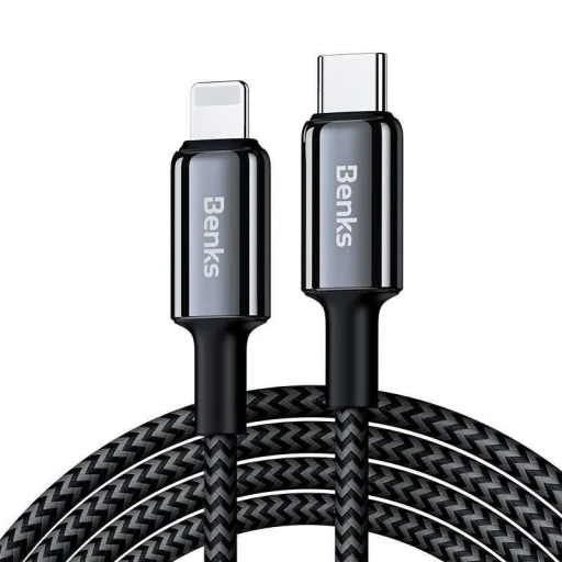 Benks Cable D43 - Type C - Lightning - PD 27W 3A 1,2 méter fekete - 1