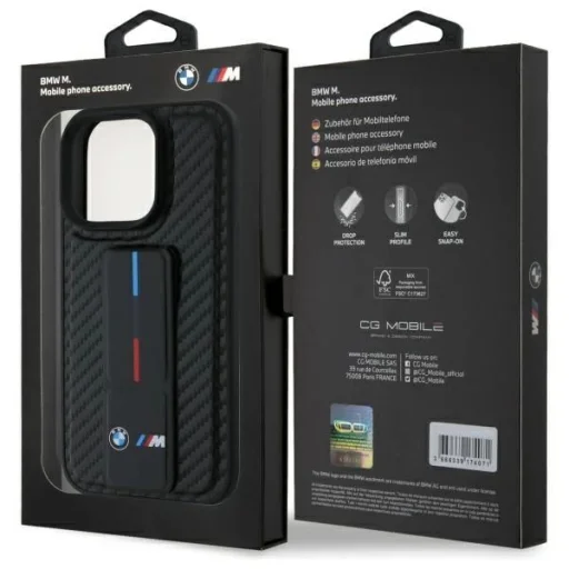  iPhone 16 Pro Max fekete BMW M Grip Stand Smooth és Carbon tok - 8