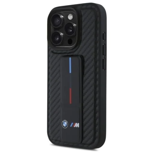  iPhone 16 Pro Max fekete BMW M Grip Stand Smooth és Carbon tok - 2