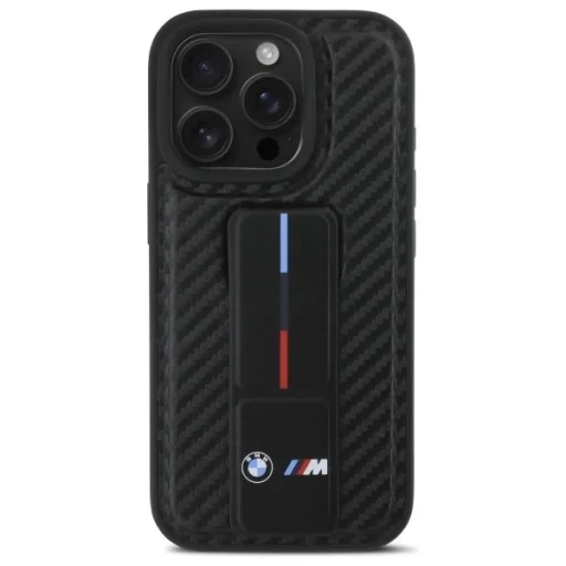  iPhone 16 Pro Max fekete BMW M Grip Stand Smooth és Carbon tok - 3