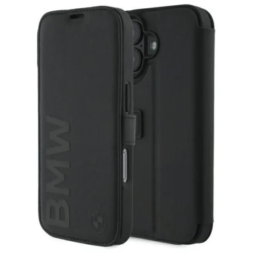  iPhone 16 Fekete BMW Signature Leather Wordmark tok - 1