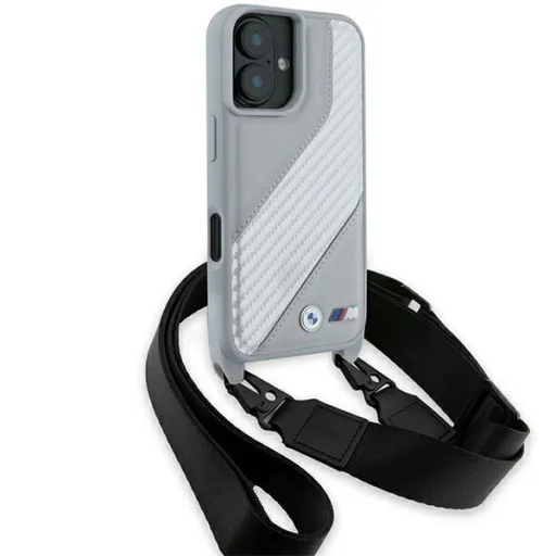  iPhone 16 Szürke BMW M Edition Carbon Stripe & Strap tok - 3