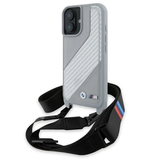  iPhone 16 Szürke BMW M Edition Carbon Stripe & Strap tok - 1