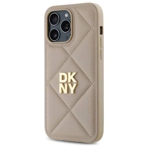  iPhone 14 Pro Max Bézs DKNY Quilted Stack Logo tok - 2