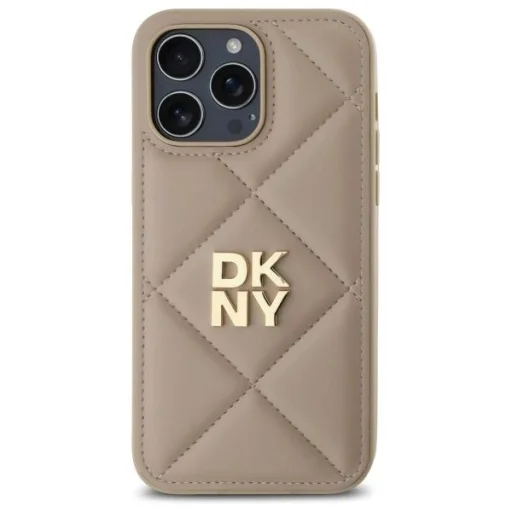  iPhone 14 Pro Max Bézs DKNY Quilted Stack Logo tok - 3