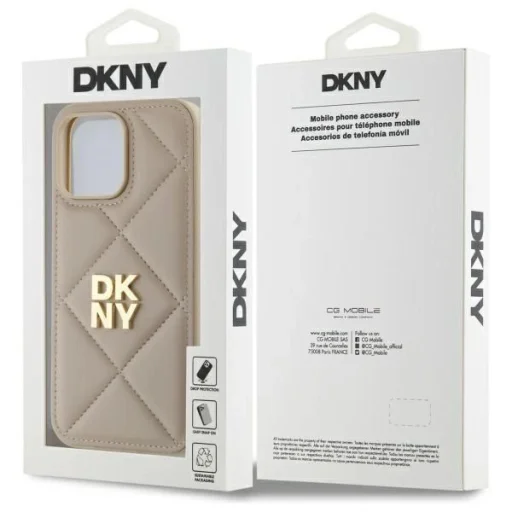  iPhone 14 Pro Max Bézs DKNY Quilted Stack Logo tok - 8