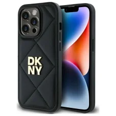  iPhone 14 Pro Max DKNY Quilted Stack Logo tok - Fekete