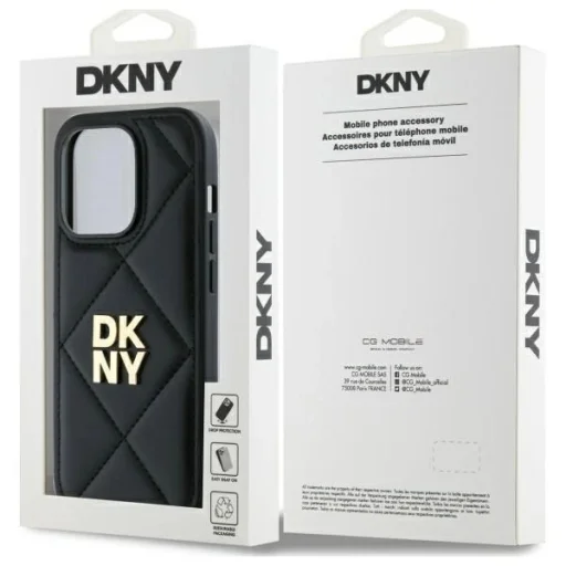  iPhone 14 Pro Max DKNY Quilted Stack Logo tok - Fekete - 8