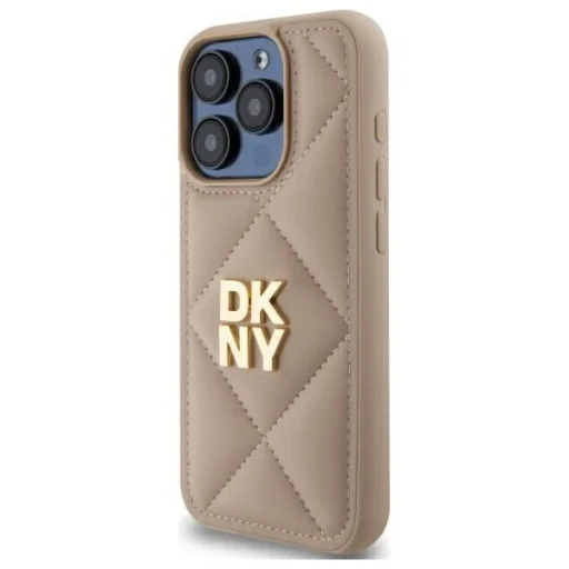 iPhone 15 Pro Max DKNY Quilted Stack Logo tok - Bézs - 2