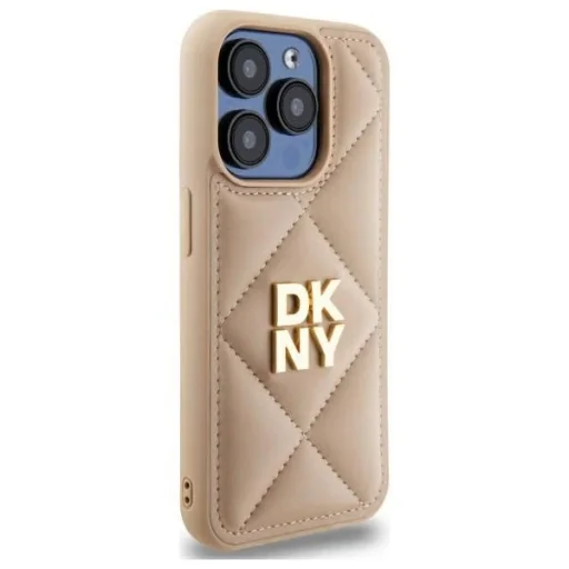  iPhone 15 Pro Max DKNY Quilted Stack Logo tok - Bézs - 3