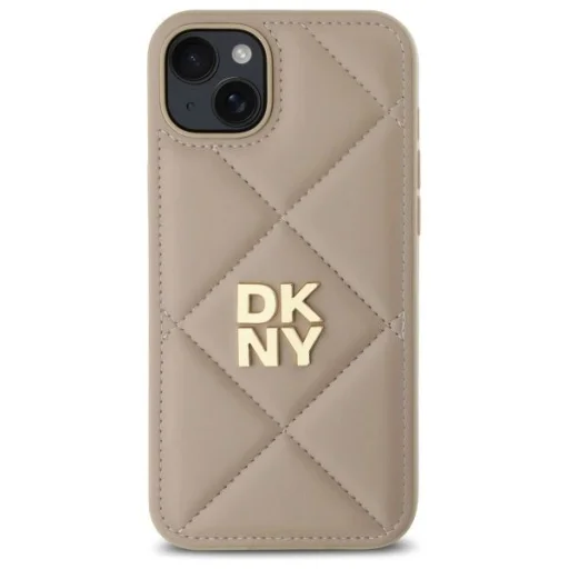  iPhone 15 Plus DKNY Steppelt Logó tok - Bézs - 3