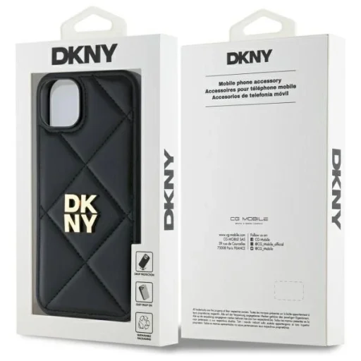  iPhone 15 Plus Fekete DKNY Párnázott Logó tok - 8