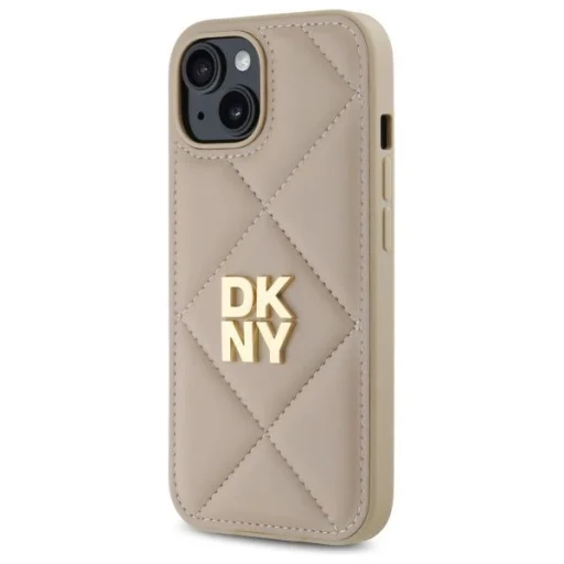  iPhone 15 Bézs DKNY Steppelt Logós tok - 2