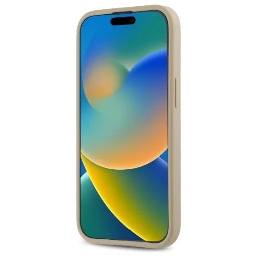  iPhone 15 Bézs DKNY Steppelt Logós tok - 5