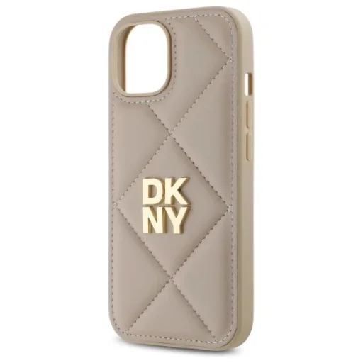 iPhone 15 Bézs DKNY Steppelt Logós tok - 6