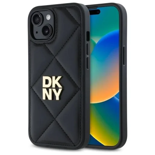  iPhone 15 Fekete DKNY Steppelt Stack Logo tok - 1