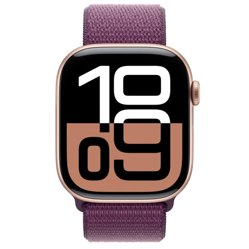 Apple Watch S10 GPS 46mm Rose Gold Alumínium Tok Bordó Sport Szíj - 2