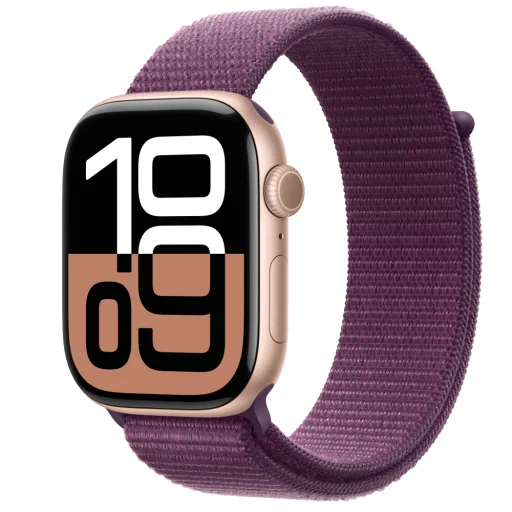 Apple Watch S10 GPS 46mm Rose Gold Alumínium Tok Bordó Sport Szíj - 1