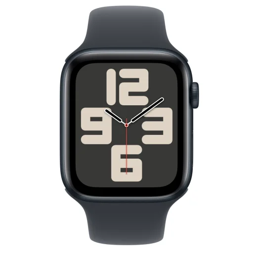 Apple Watch SE2 v3 GPS 44mm Éjféli Alumínium Tok Éjféli Sport Szíj - M/L, - 2
