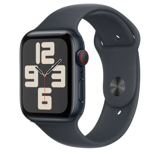 Apple Watch SE2 v3 Mobilhálózatos 44mm Éjféli Alumínium Tok Éjféli Sport Szíjjal - M/L, - 1
