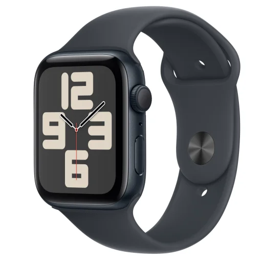 Apple Watch SE2 v3 GPS 44mm Éjféli Alumínium Tok Éjféli Sport Szíj - M/L, - 1