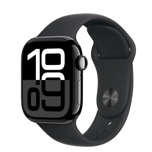 Apple Watch S10 GPS 42mm Jet Black alumínium tok fekete csuklópánttal - M/L - 1