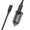 HOCO nabíjačka do auta USB-A + Type-C + kábel Type-C na Lightning PD QC3.0 3A 30W Z53A čierna thumbnail