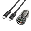 HOCO nabíjačka do auta USB-A + Type-C + kábel Type-C na Lightning PD QC3.0 3A 30W Z53A čierna thumbnail