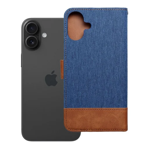 JEANS flipové puzdro iPhone 16 Plus modré puzdro - 7