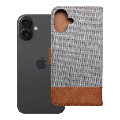 JEANS flipové puzdro iPhone 16 Plus sivé - 7