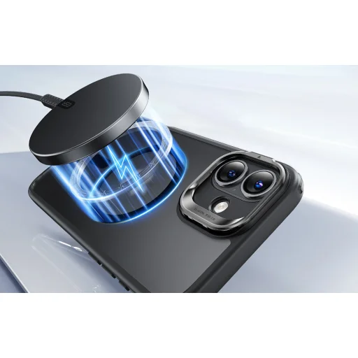  iPhone 16 Matt Fekete ESR Classic Hybrid tok Stash Standdal (HaloLock) - 3