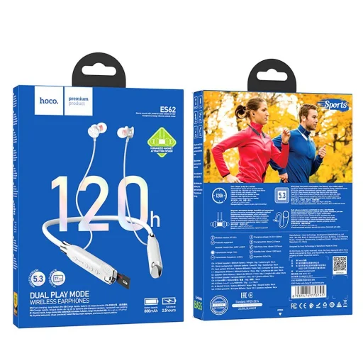 HOCO vezeték nélküli nyakpántos bluetooth fülhallgató ES62, szürke - 3