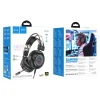 HOCO vezetékes fejhallgató USB A + Jack 3,5 mm mikrofonnal gaming W110 2 m fekete, thumbnail