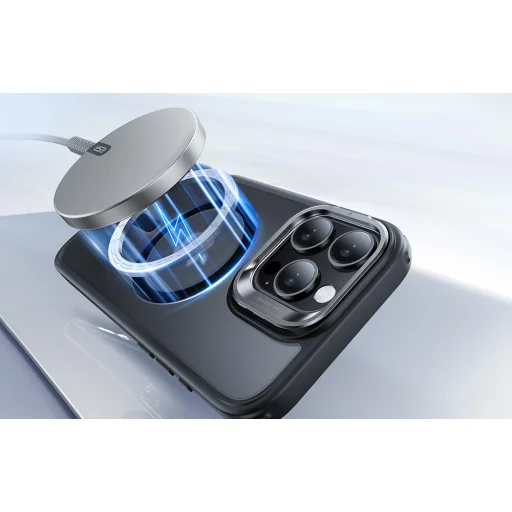  iPhone 16 Pro Max Matt Fekete ESR Classic Hybrid tok Stash Stand-dal (HaloLock) - 3