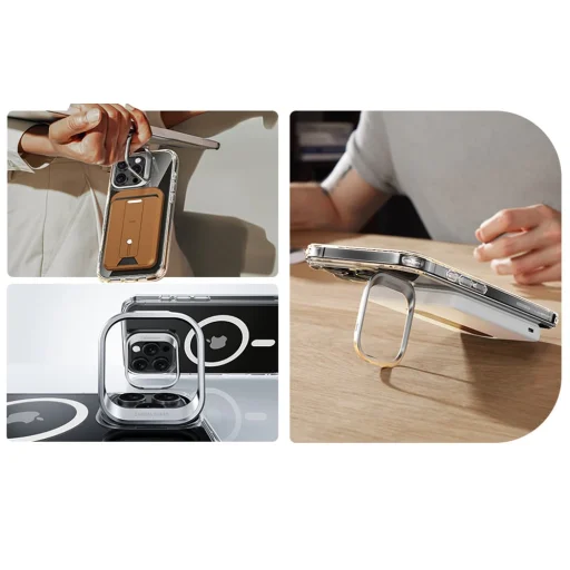  iPhone 16 Pro Max átlátszó ESR Classic Hybrid tok (HaloLock) állvánnyal - 6